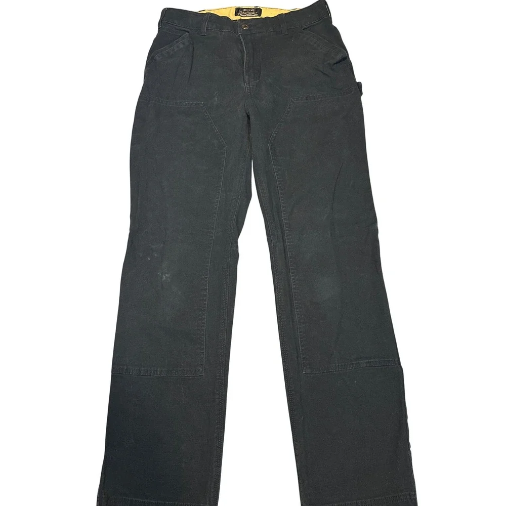 Noble Outfitters Womens Black Canvas Double Front Utility Work Pants Size 12